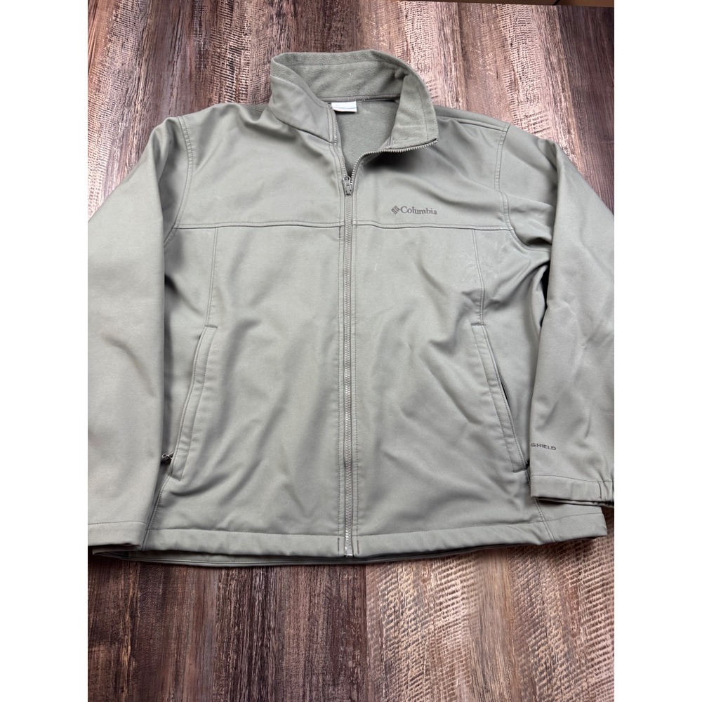 Columbia Omni-Shield Softshell Jacket Mens XL Grey Full Zip Fleece Lined XM6093